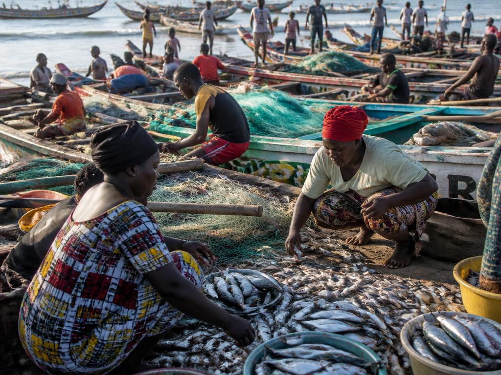 Pêche artisanale sur le littoral guinéen